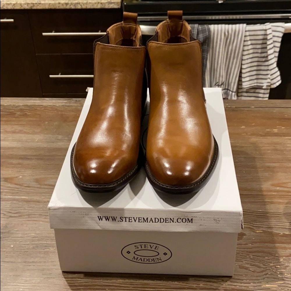 Steve Madden Men’s Ansari tan leather boots